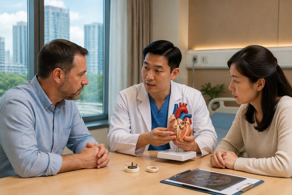 Editorial illustration: Heart Valve Replacement in China: Separating Medical and Travel Timelines