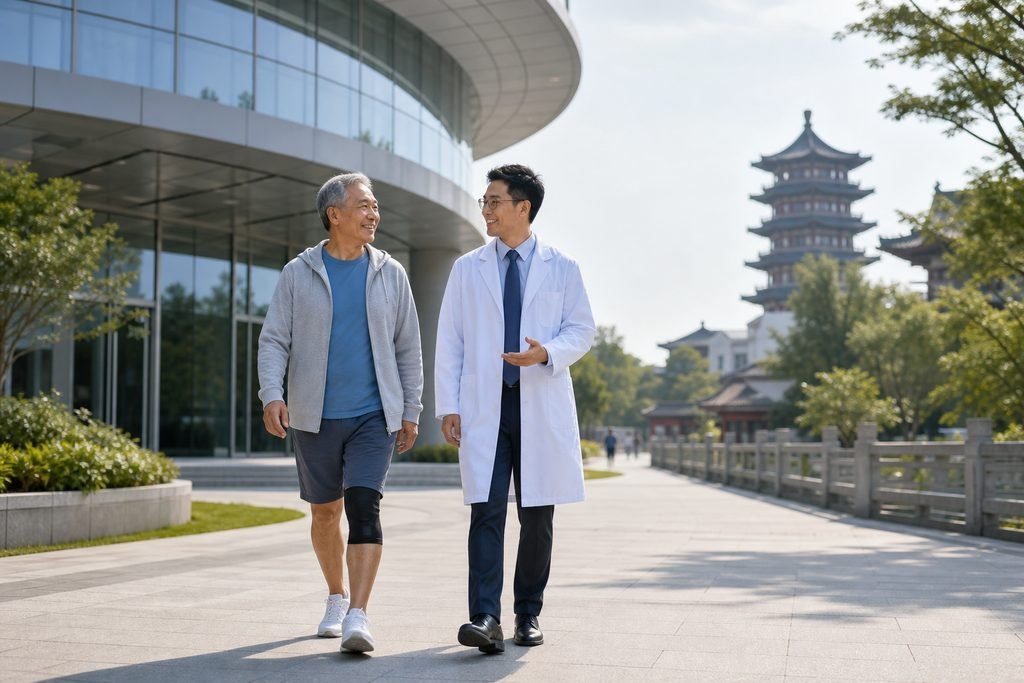 Editorial illustration: Partial Knee Replacement in China: When the Proposed Plan Changes