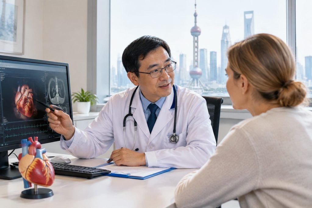 Editorial illustration: Booking a Health Checkup Date in China From Abroad