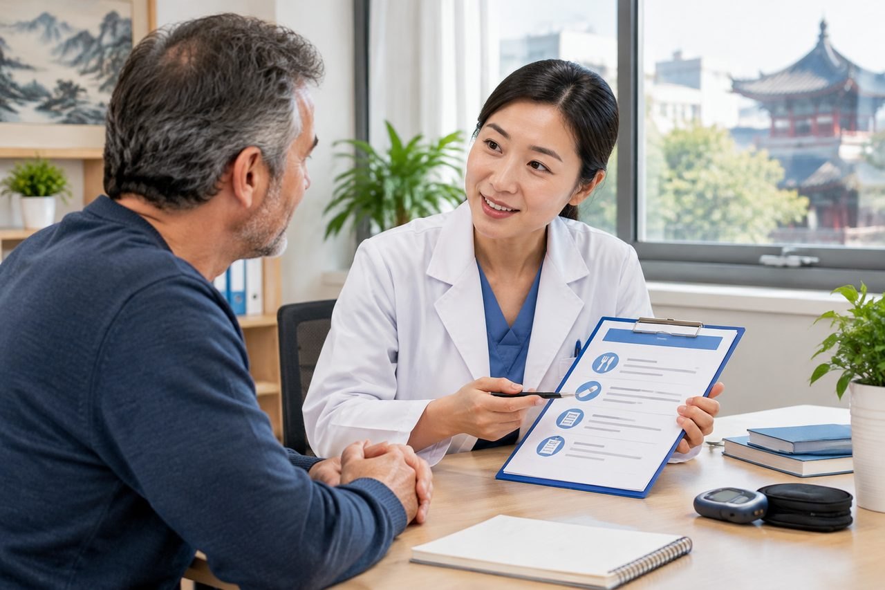 Editorial illustration: Diabetes Health Reviews in China: Provider Instructions Before the Appointment