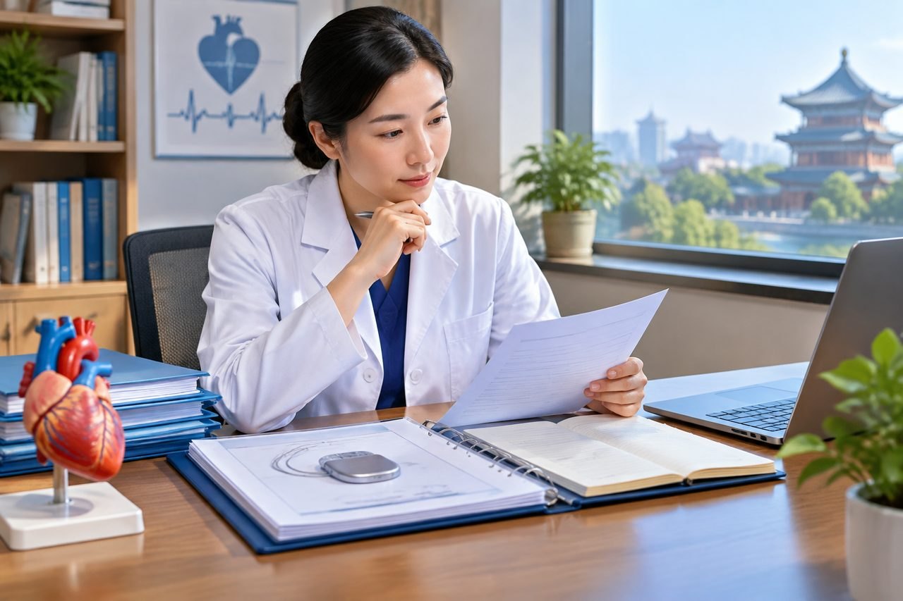 AI illustration: After ICD Implantation in China: Arranging Device Follow-Up at Home