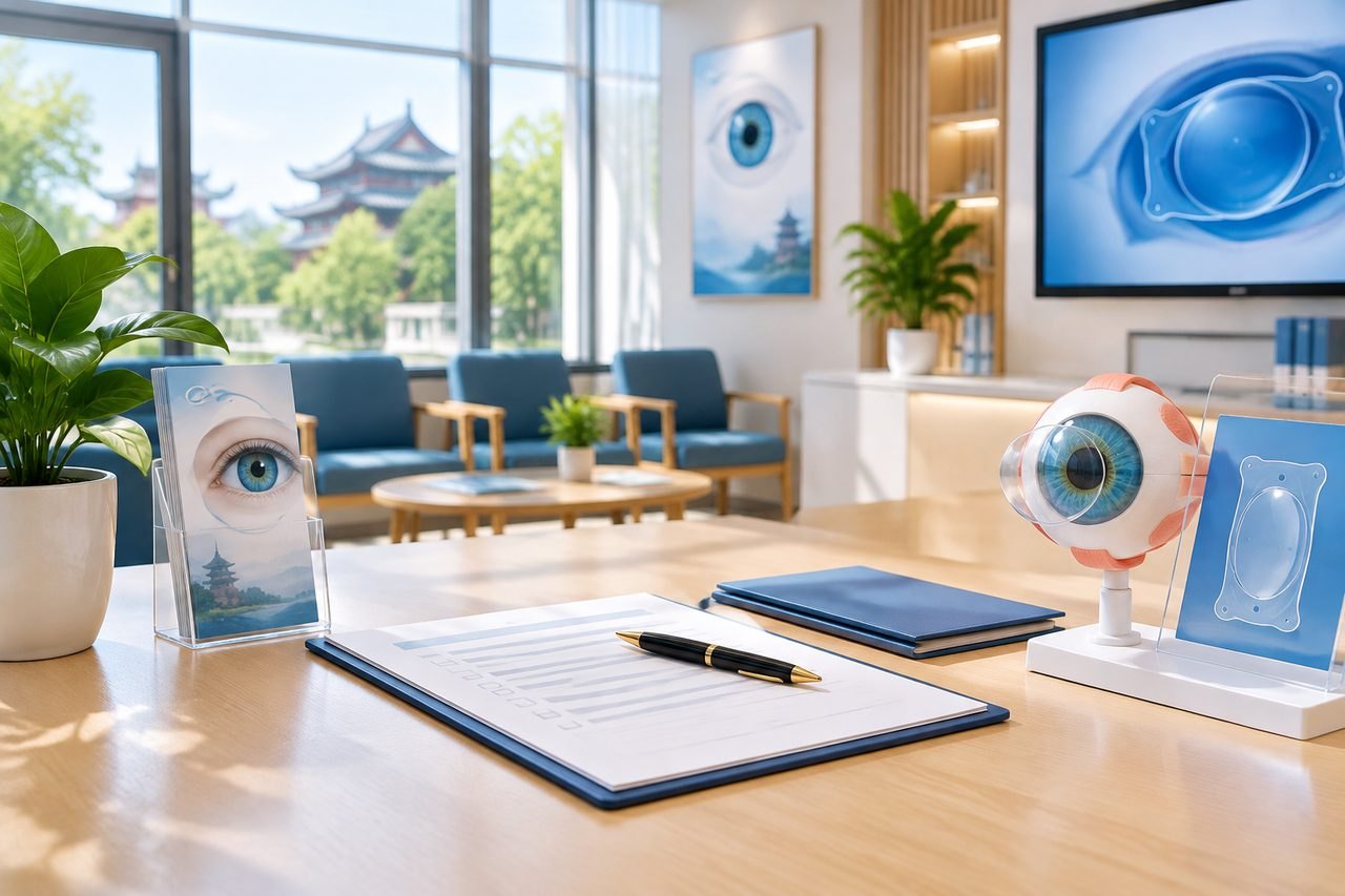 Editorial illustration: ICL Eye Surgery in China: Confirming the Department and Appointment