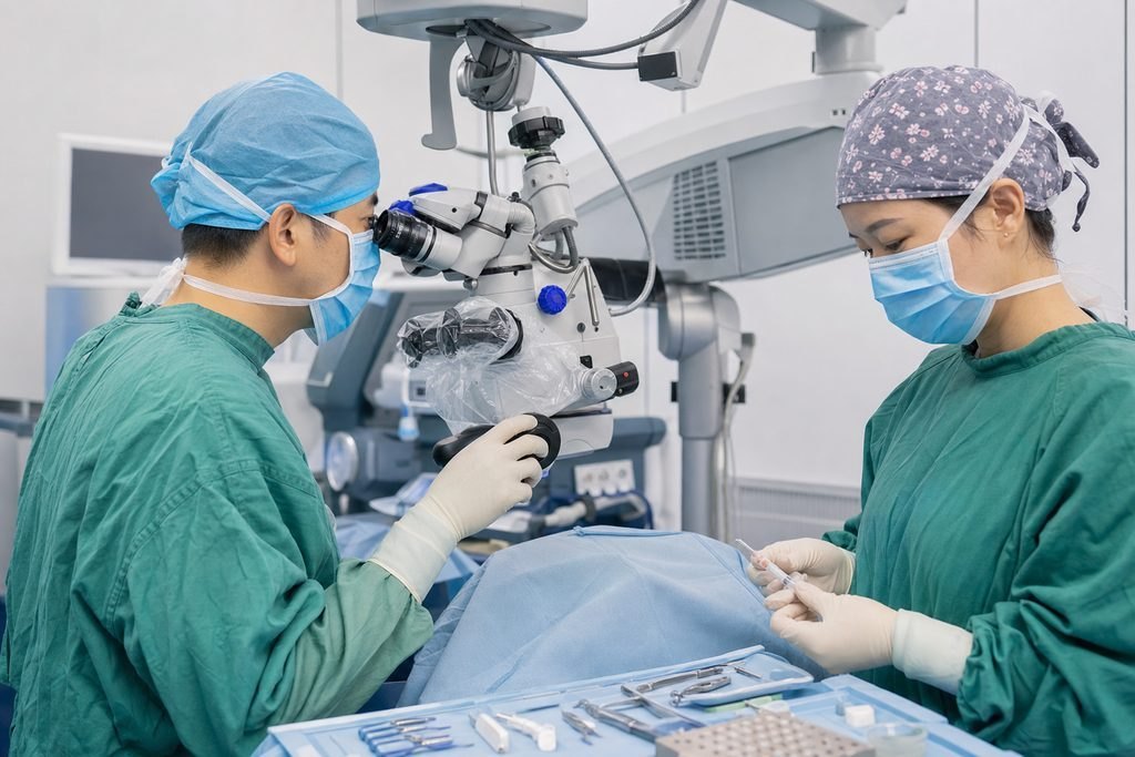 Editorial illustration: Glaucoma Surgery in China: Questions About Risks and Alternatives