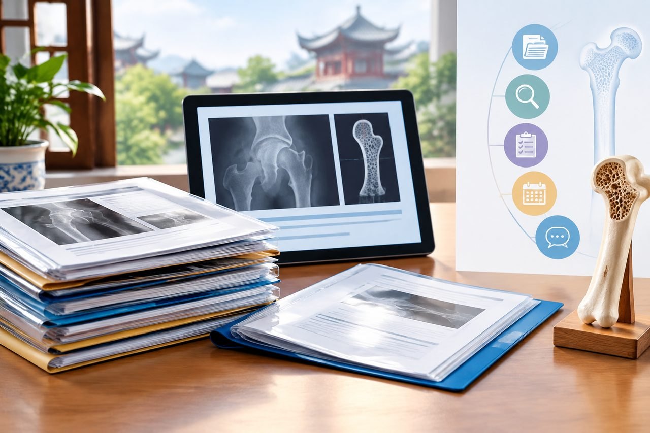 Editorial illustration: Bone Health Assessment in China: Avoiding Unnecessary Repeat Tests