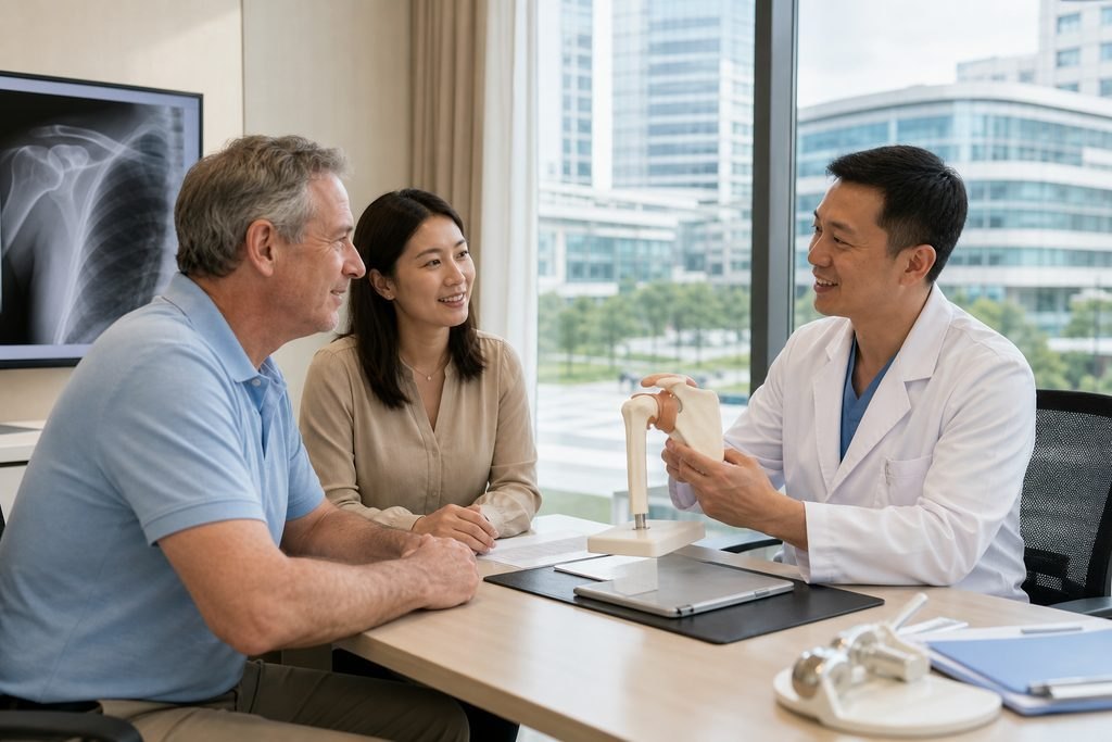 Editorial illustration: Shoulder Replacement in China: Interpreting the Hospital's Preliminary Reply