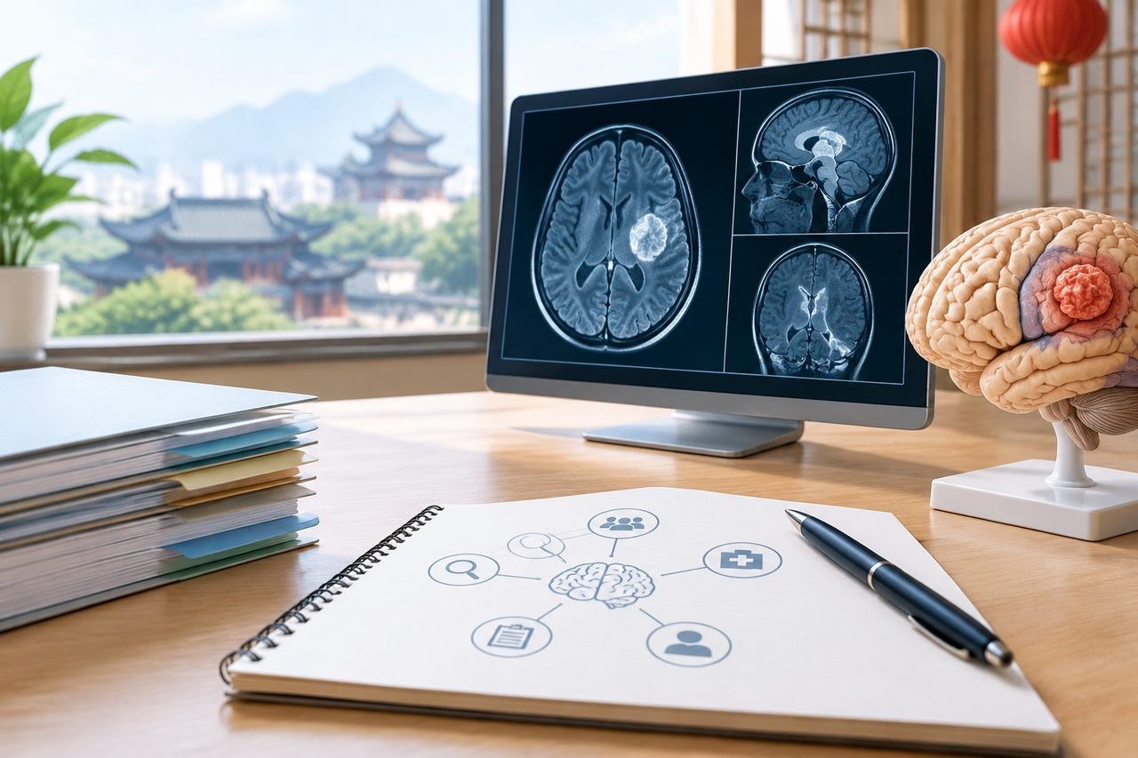 Editorial illustration: Recurrent Brain Tumor in China: What an MDT Discussion Needs to Answer
