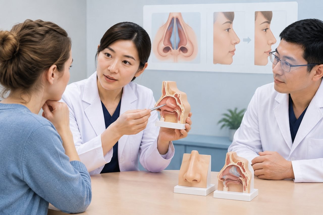 AI illustration: Septoplasty or Septorhinoplasty in China: Understanding the Proposed Operation