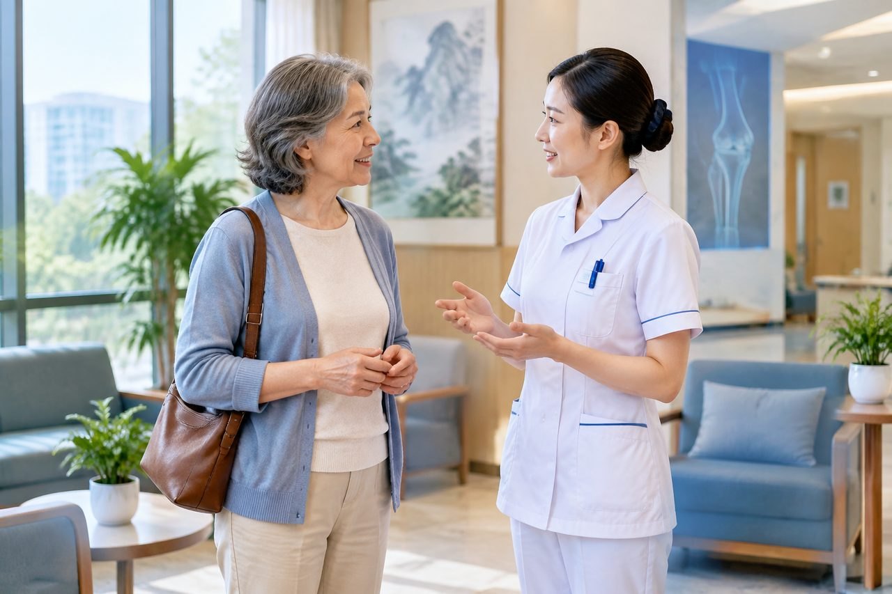 AI illustration: Planning a Stay for Robotic Knee Replacement in China