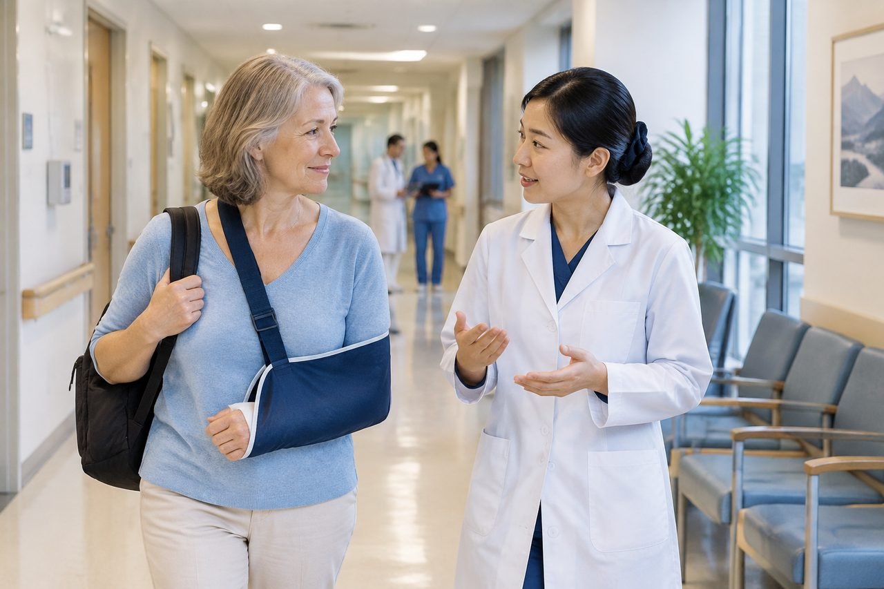 AI illustration: Travelling for Shoulder Replacement in China: Planning One-Arm Practicalities