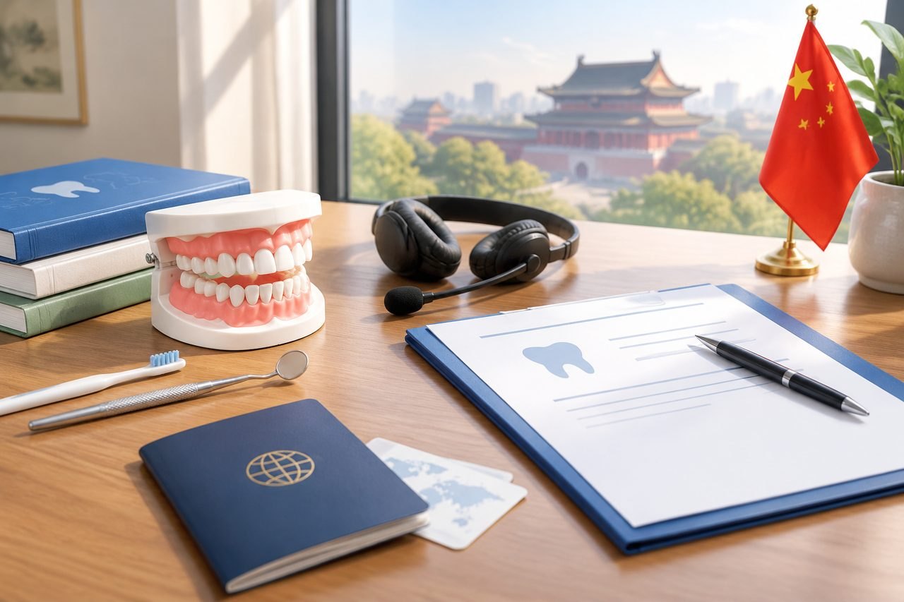Editorial illustration: Dental Health Checks in China: English Interpretation and Written Reports