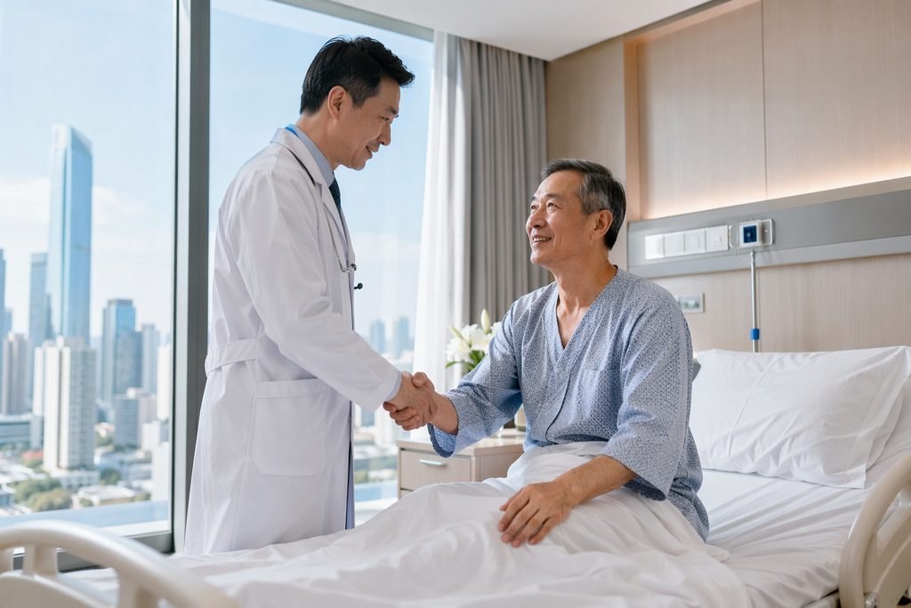Editorial illustration: Anterior Hip Replacement in China: Consent Questions Before Agreeing to Care