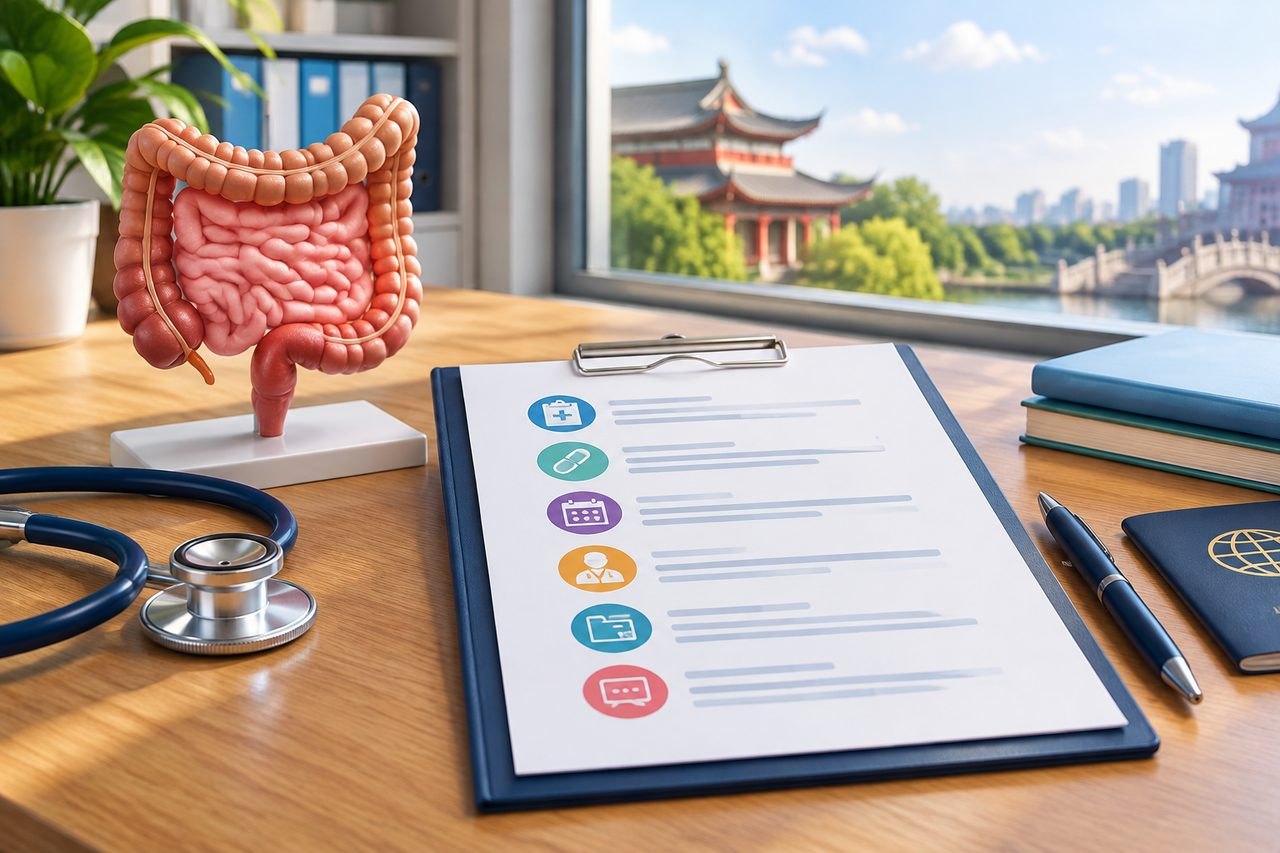 Editorial illustration: IBD Treatment in China: Obtaining a Written Follow-Up Plan