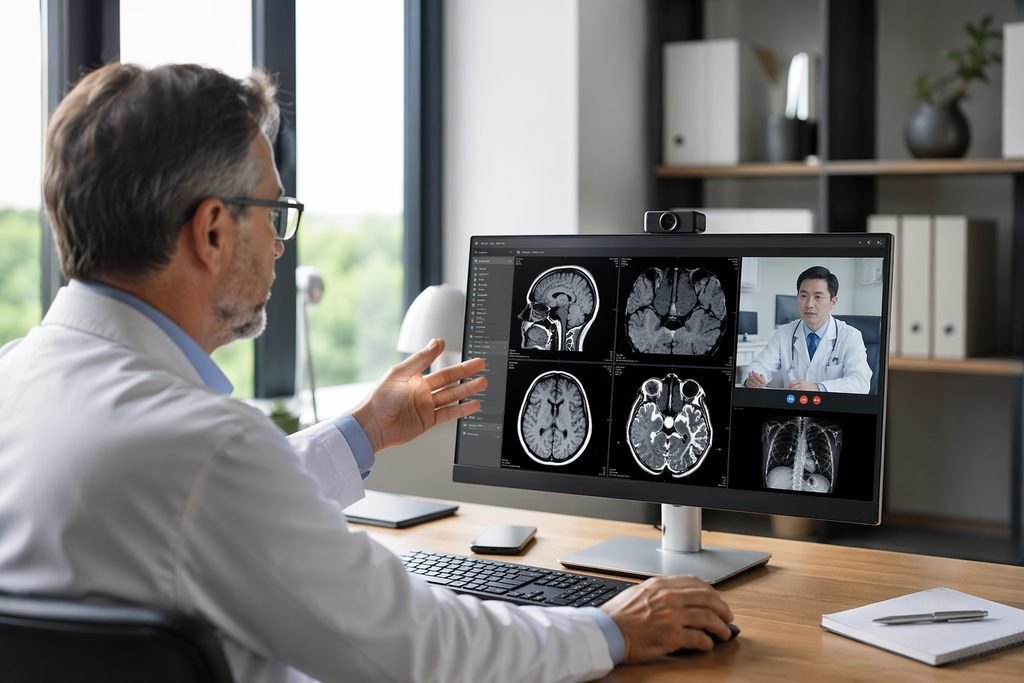 Editorial illustration: Which DICOM Images Should You Send for a China Hospital Review?