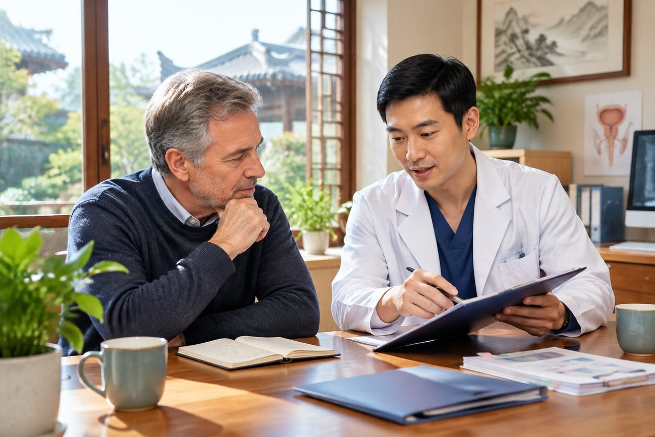 Editorial illustration: Benign Prostatic Enlargement in China: Reviewing Urinary Symptoms and Tests