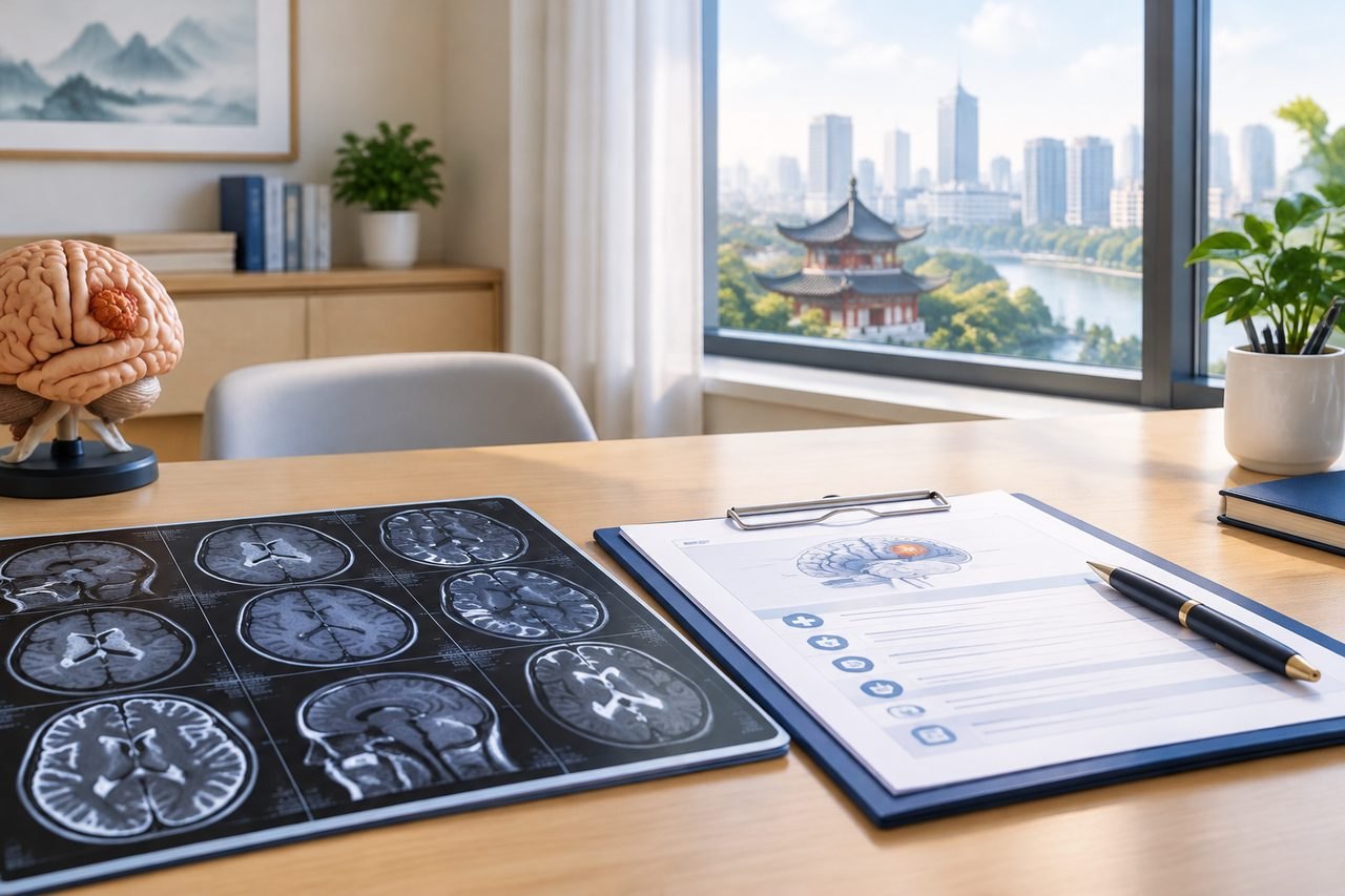 Editorial illustration: Glioma Surgery in China: Consent Questions Before Agreeing to Care