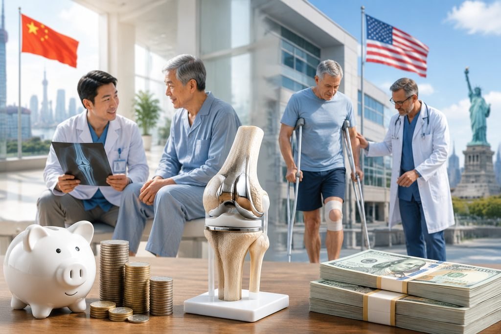 Editorial illustration: Total Knee Replacement in China: Consent Questions Before Agreeing to Care