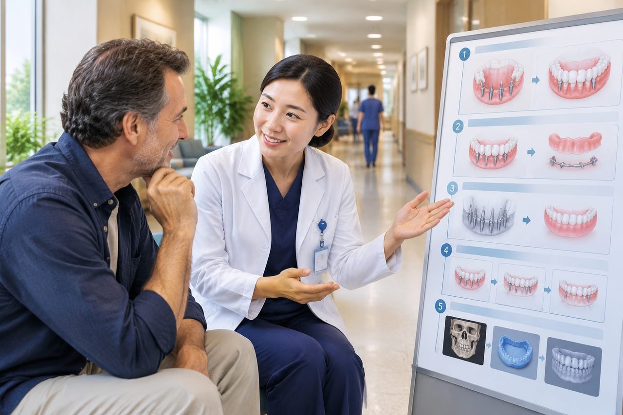 AI illustration: Full-Arch Dental Implants in China: Questions About the Proposed Design