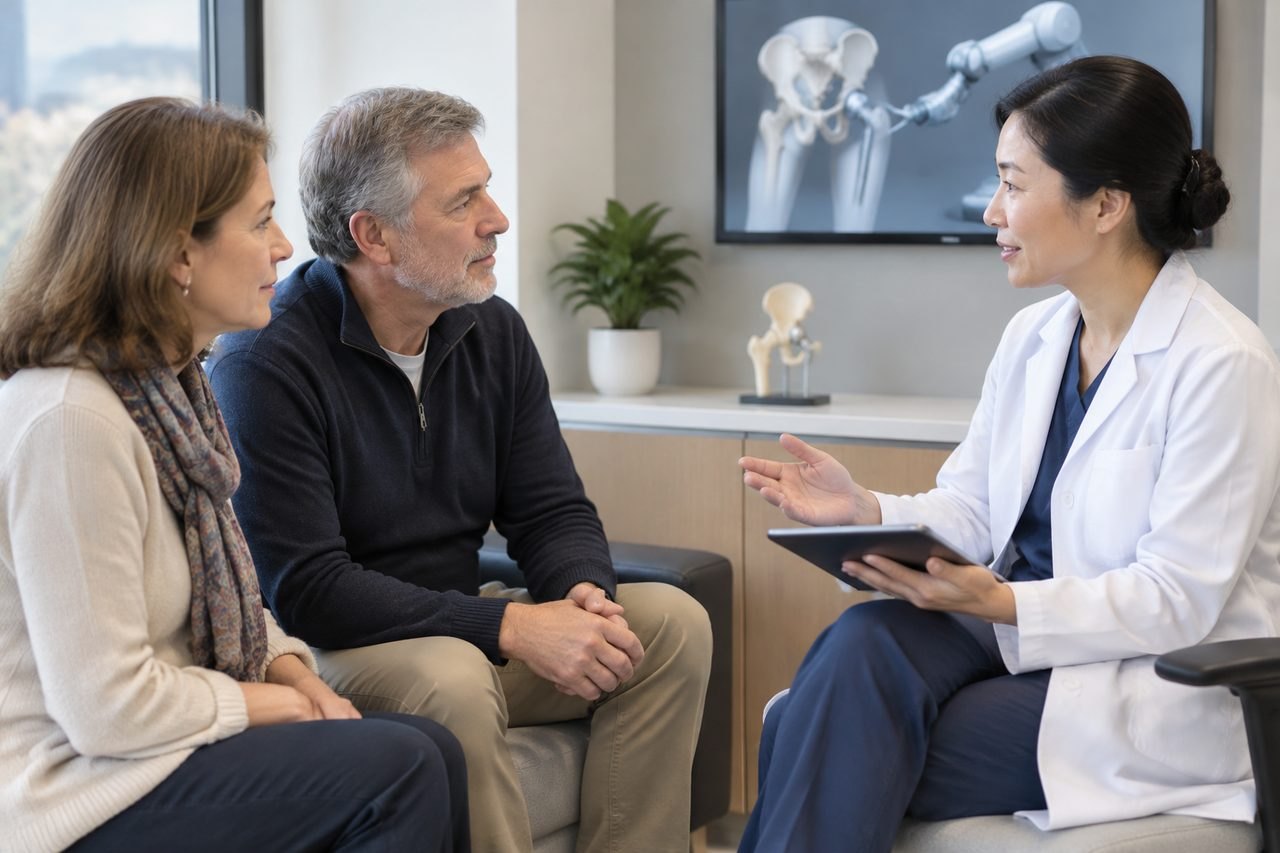AI illustration: Robotic Hip Replacement in China: Questions Before Confirming Travel