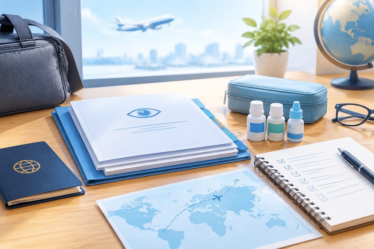 AI illustration: After Laser Vision Correction in China: Arranging Care Near Home