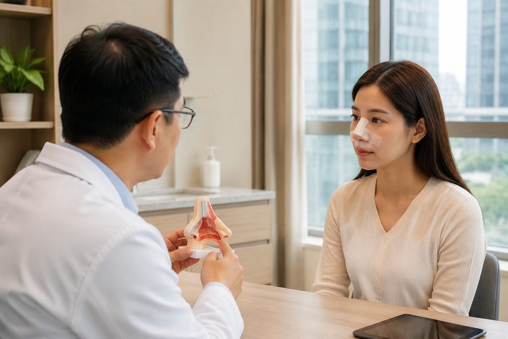 Editorial illustration: Septoplasty in China: Communicating With Your Home Medical Team