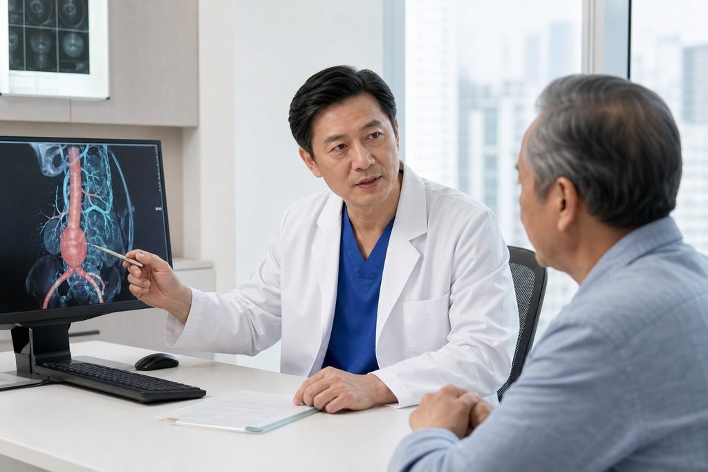 Editorial illustration: Aortic Aneurysm Repair in China: Preparing for the First In-Person Discussion
