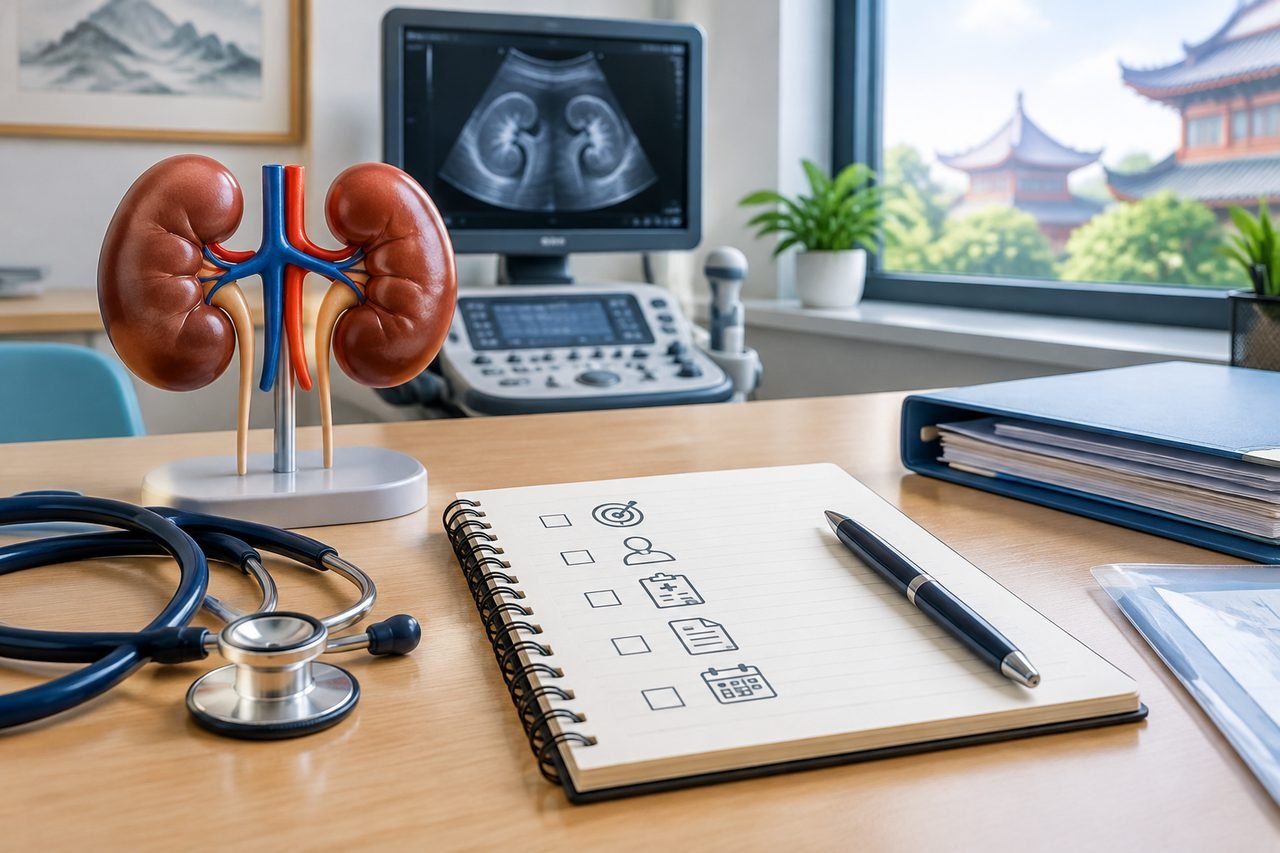 Editorial illustration: Kidney Health Assessment in China: Preparing Questions for the Clinician