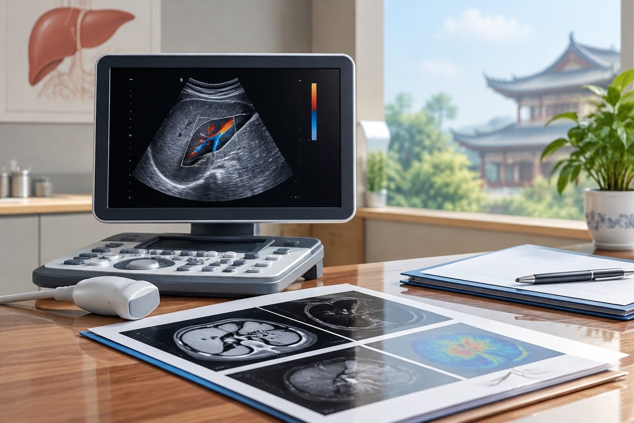 Editorial illustration: Liver Health Assessment in China: Sharing Results With Your Doctor at Home