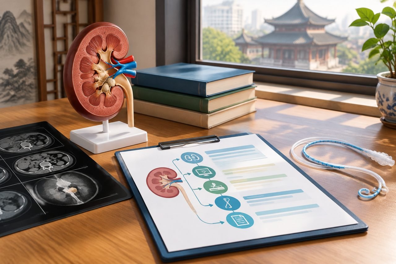 Editorial illustration: Kidney Stones in China: Discussing Staged Treatment and Stents