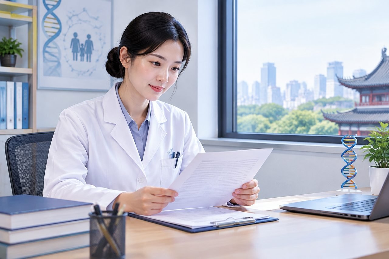 Editorial illustration: Genetic Counselling in China: English Interpretation and Written Reports