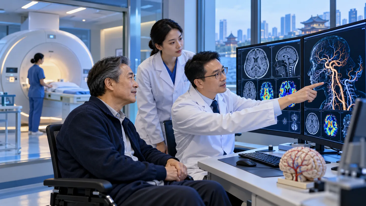 International patient completing neurologic perfusion and vascular follow-up after cerebral revascularization