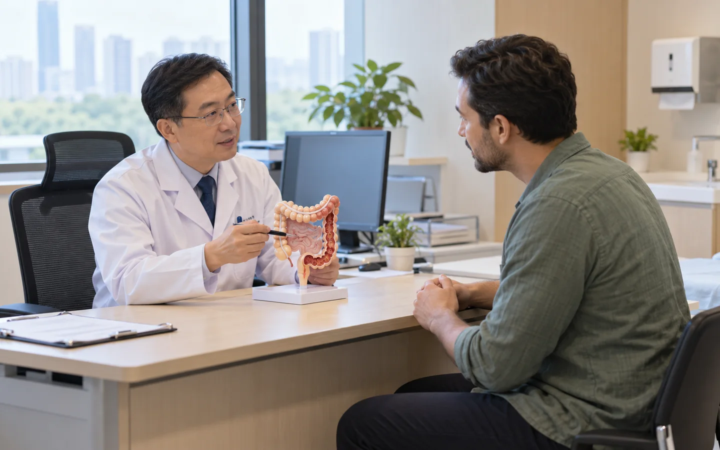 International patient reviewing pathology and future surveillance interval after colonoscopy
