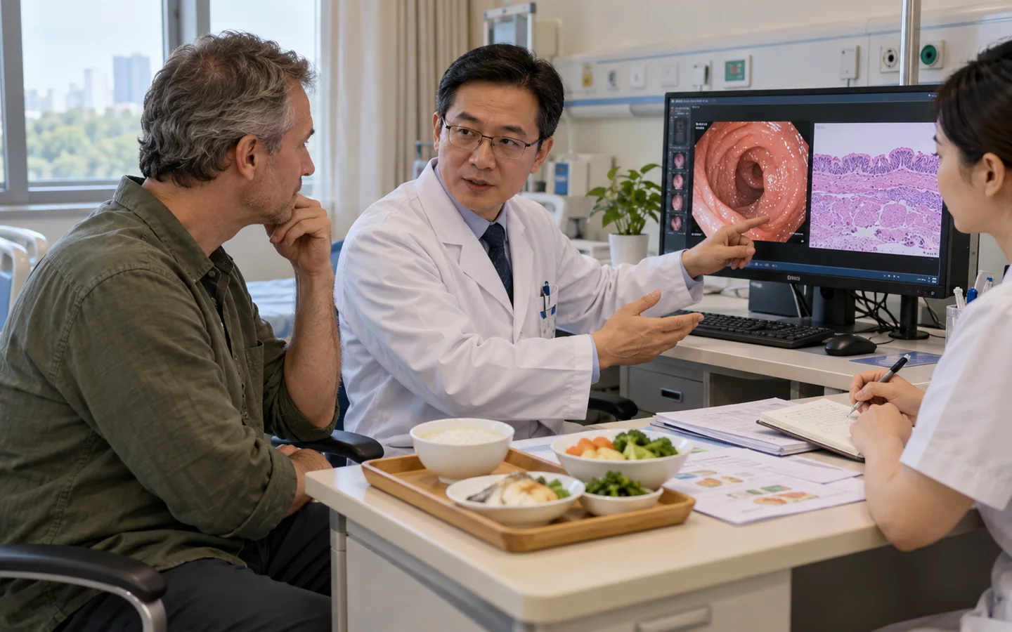 International patient reviewing diet healing and final pathology after endoscopic submucosal dissection