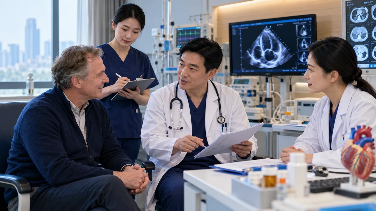 International heart transplant recipient attending medication infection and rejection surveillance follow-up