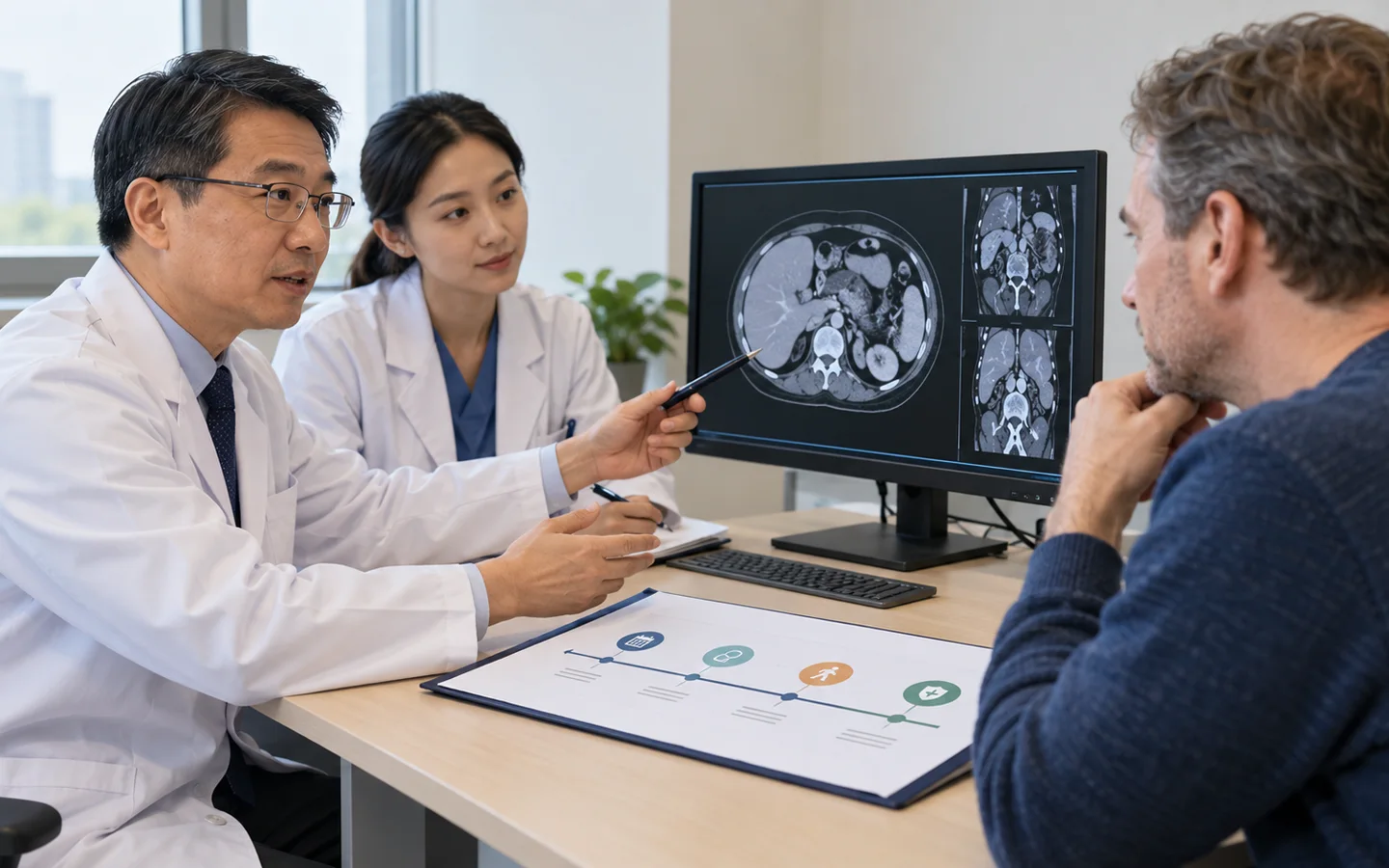 Chinese IBD multidisciplinary team reviewing colonoscopy MR enterography biomarkers and treatment history