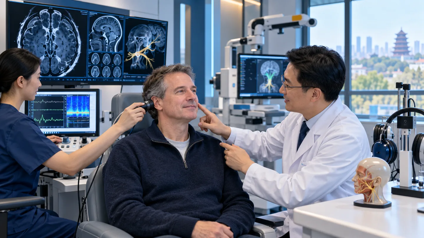 International patient receiving facial nerve hearing and symptom follow-up after microvascular decompression