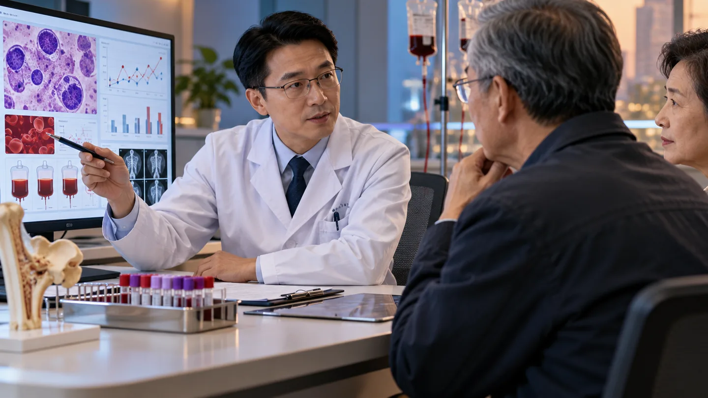 Chinese MDS follow-up reviewing blood counts transfusion burden and transplant options