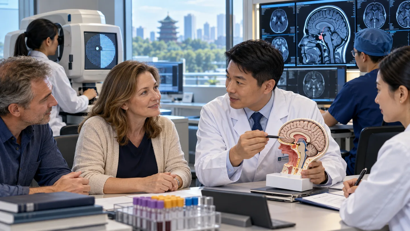 International patient receiving hormone sodium and visual field follow-up after pituitary surgery