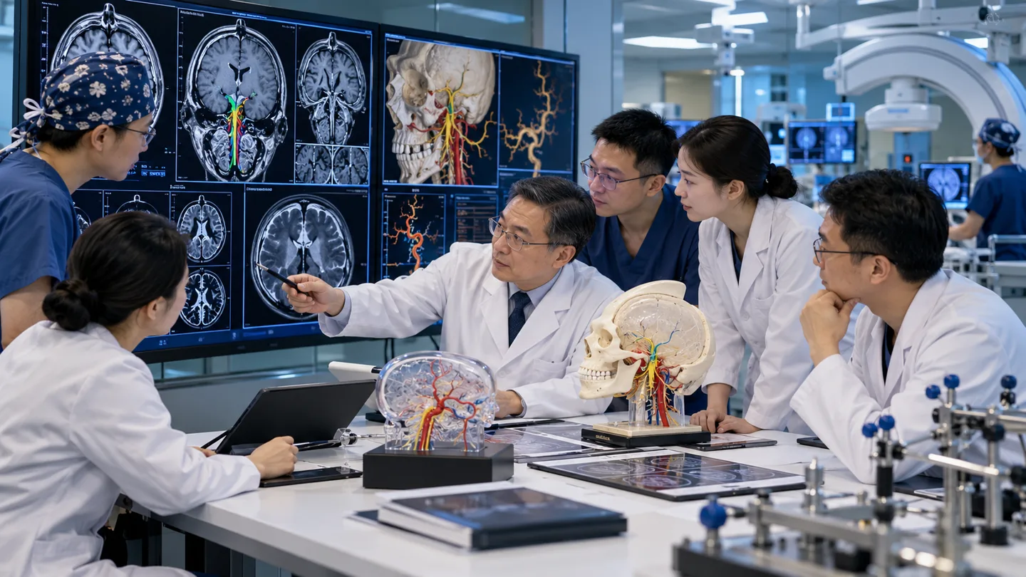Chinese multidisciplinary skull base team planning endoscopic and open surgical corridors with MRI CT navigation