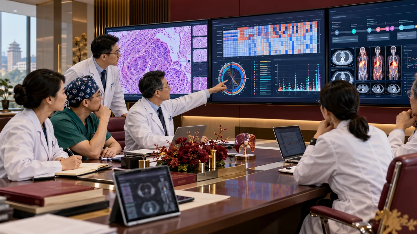Chinese molecular tumour board comparing genomic results with pathology and treatment history