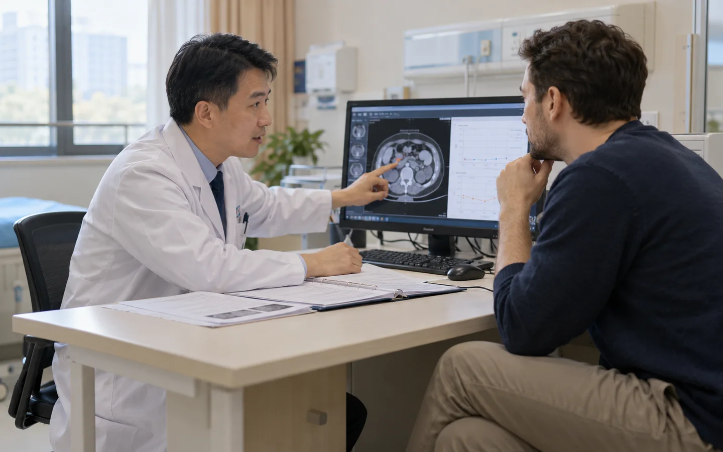 International adult patient reviewing pathology surveillance and hormone follow up after testicular cancer surgery