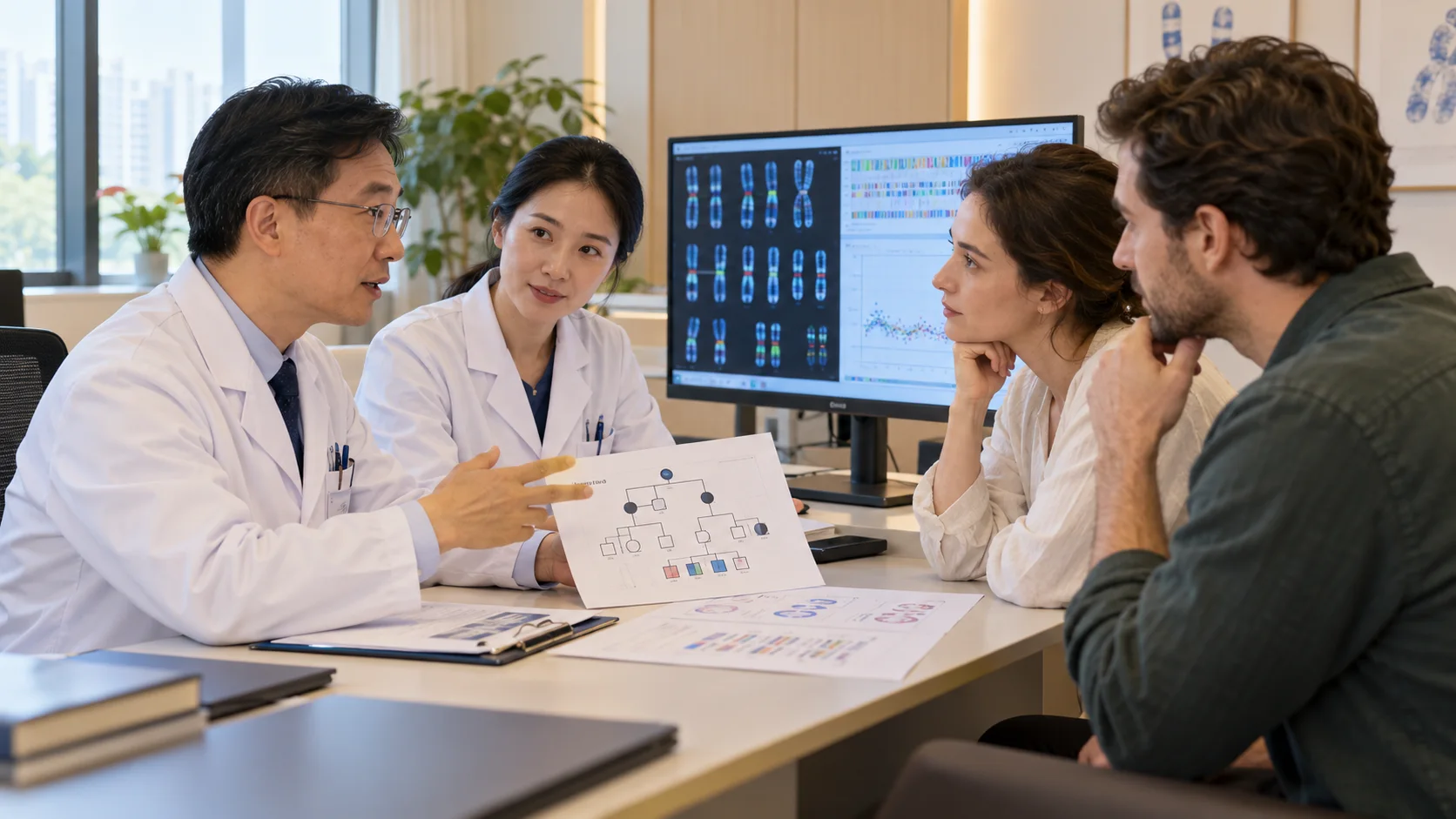 Rare Diseases specialist reviewing a care plan with an international patient